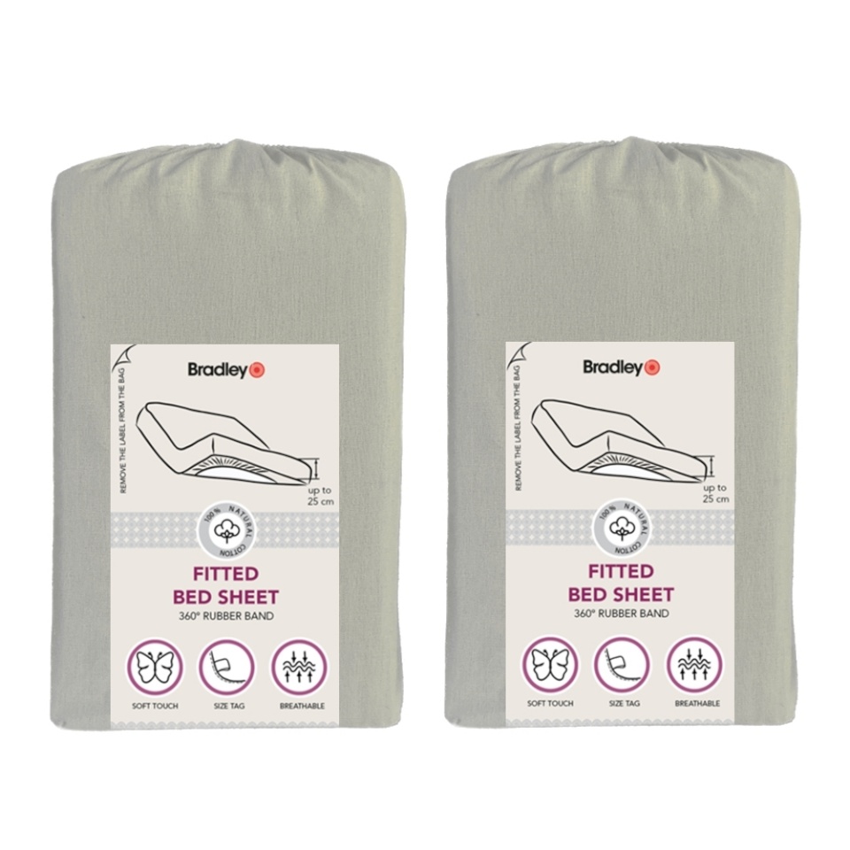 Bradley kummiga voodilina, 90 x 200 x 25 cm, 2tk, hall