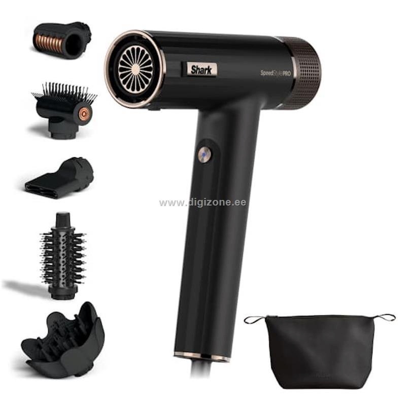 Shark föön HD752EU SpeedStyle Pro 5in1 Hair Dryer, must