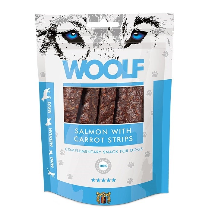 Woolf maius koerale Salmon with Carrot Strips, 100g