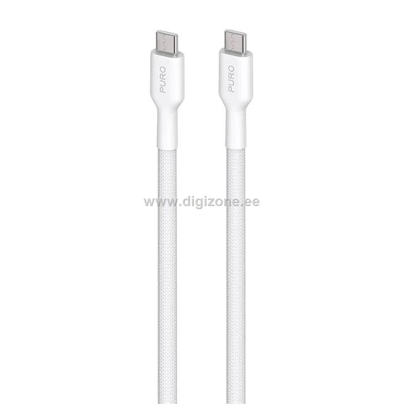 Puro laadimiskaabel Fabrik 2.0, USB-C, 240 W, 2m, valge