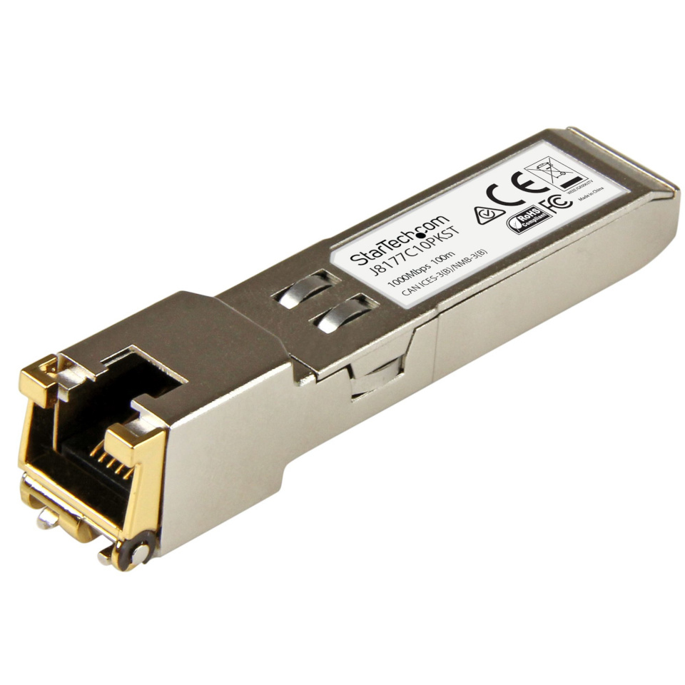 StarTech STARTECH.COM Gigabit RJ45 Kupfer SFP Transceiver Modul - HP J8177C kompatibel 1000Base-T - Mini GBIC - 10er pack