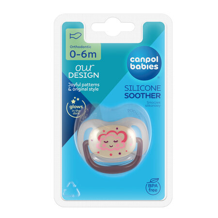 Canpol BABIES ortodontiline sil. lutt NIGHT DREAMS, 0-6 kuud, 22/500_pin_new