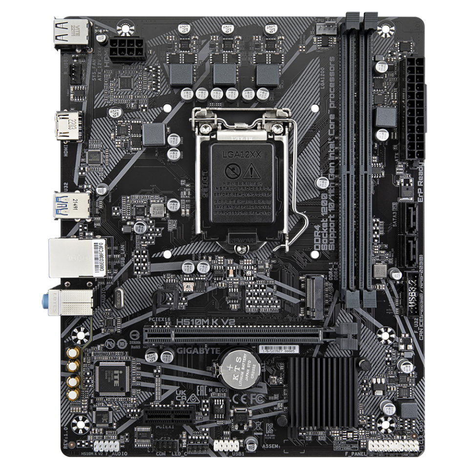 Gigabyte emaplaat H510M K V2 H510,LGA1200, mATX