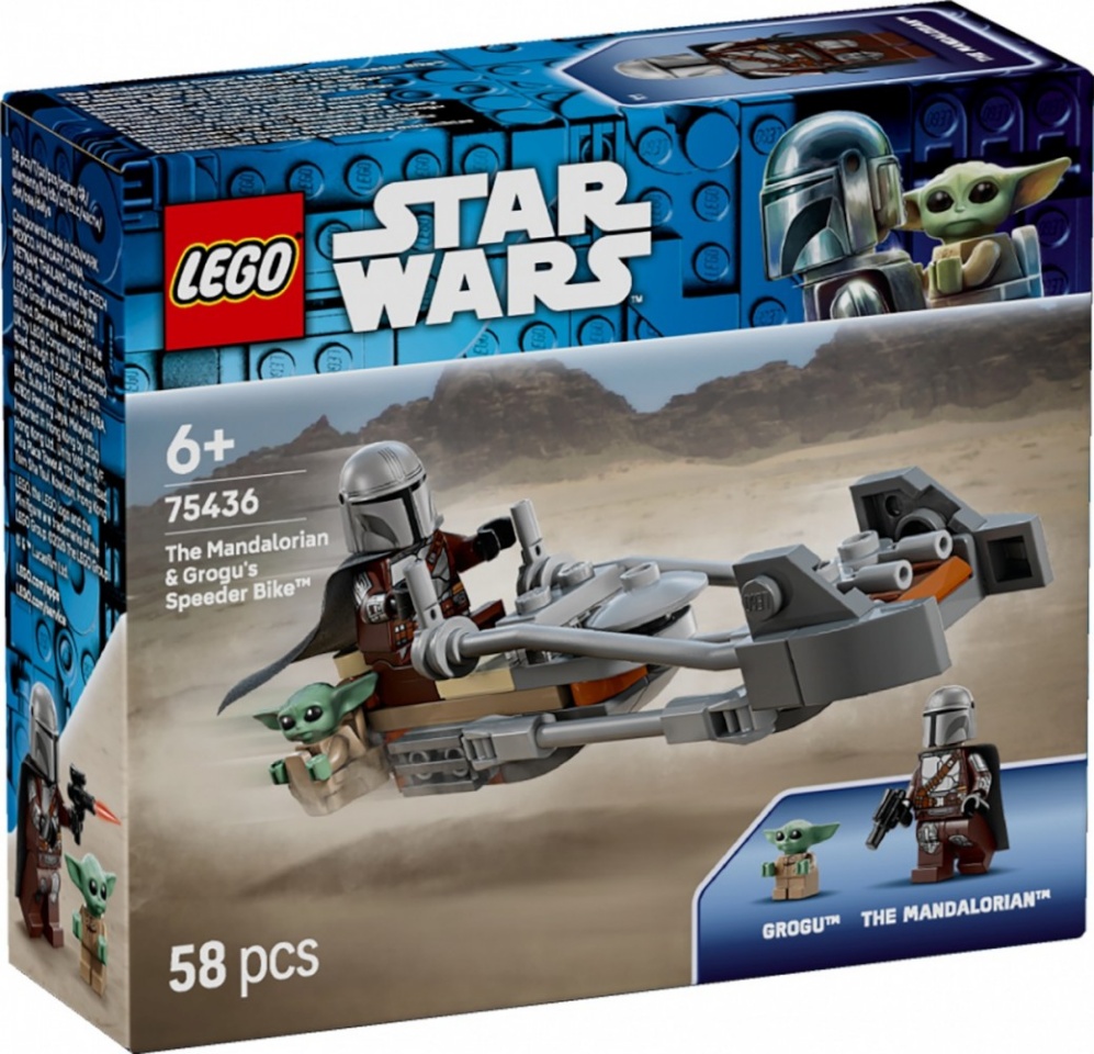 LEGO klotsid 75436 Star Wars Der Mandalorianer und Grogu auf ihrem Speeder Bike
