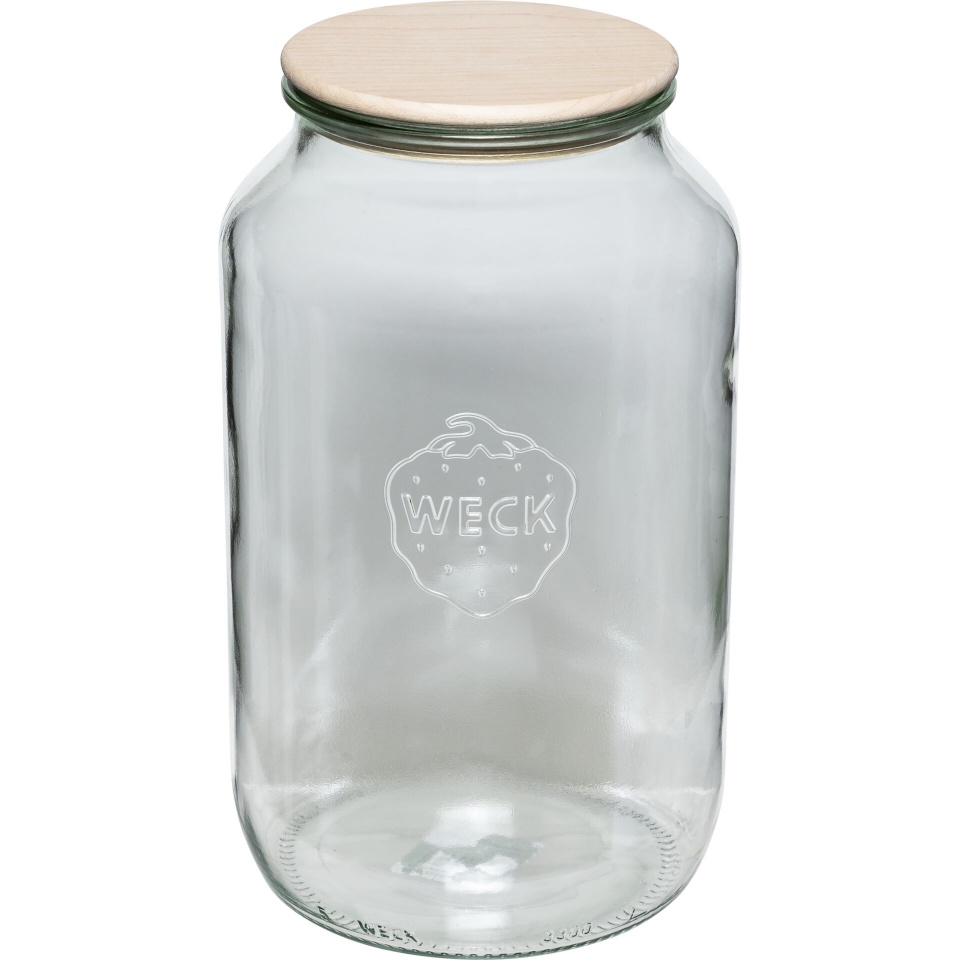 Weck purk Round Rim Jar with Wooden Lid, 3L