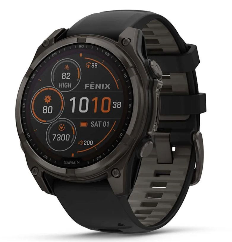 Garmin Fenix 8 47mm Solar Sapphire Carbon Grey DLC Ti with Black Band