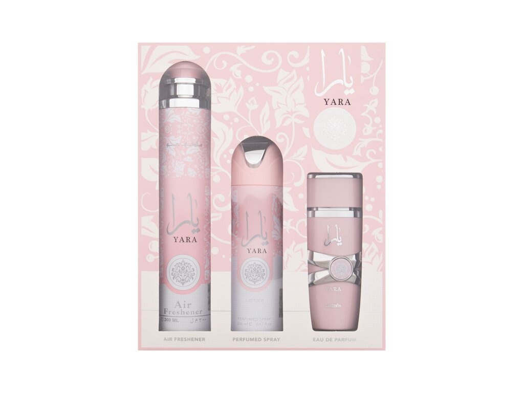 Lattafa parfüüm Yara EDP 100ml + Deodorant 200ml + Air Freshener 300ml, naistele