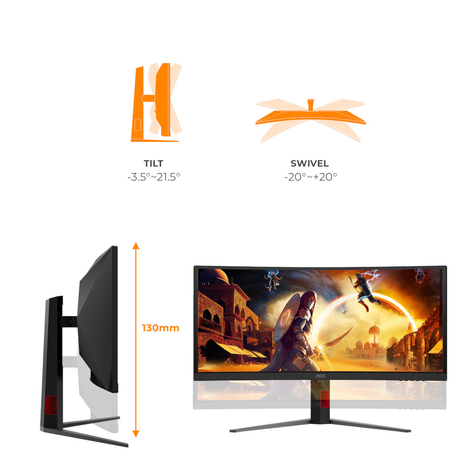AOC monitor 86,4cm (34") CU34G4ZCA 21:09 2xHDMI+DP+USB-C Curved