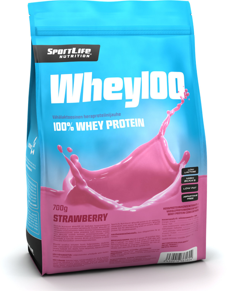 SportLife vadakuvalk Whey100 Strawberry, 700g