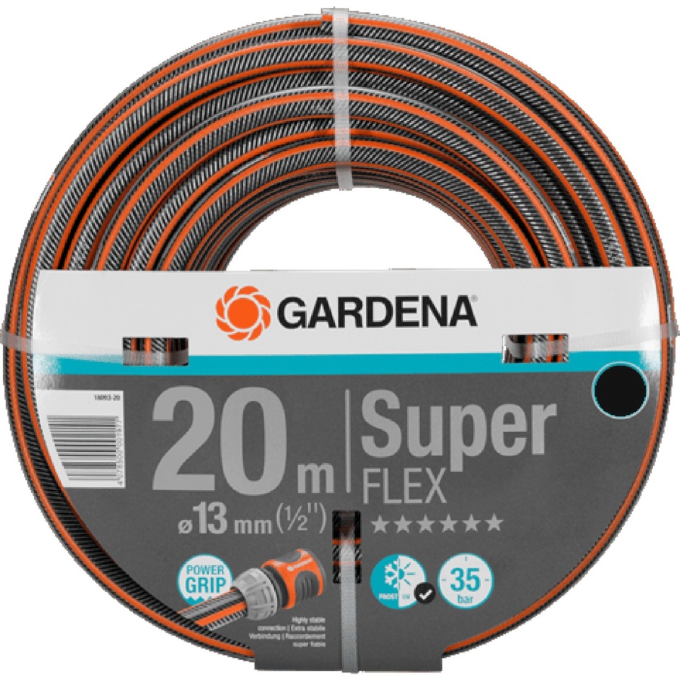 Gardena voolik Premium SuperFLEX Hose,13mm (1/2"), 20m, hall/oranž