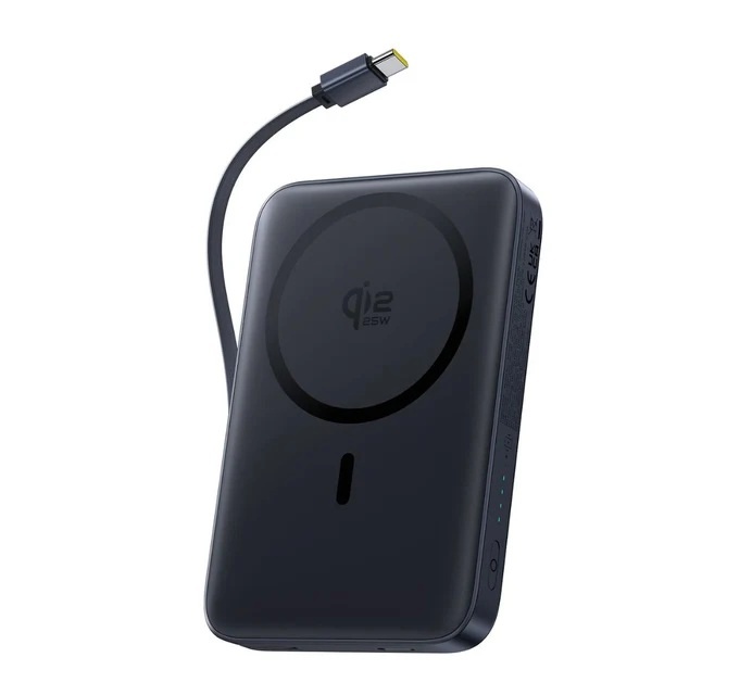 Baseus LiPo akupank Powerbank 10000mAh 45W with USB-C cable Wireless Qi2.2 Charger (25W), compatible with Magsafe Black PicoGo AM61