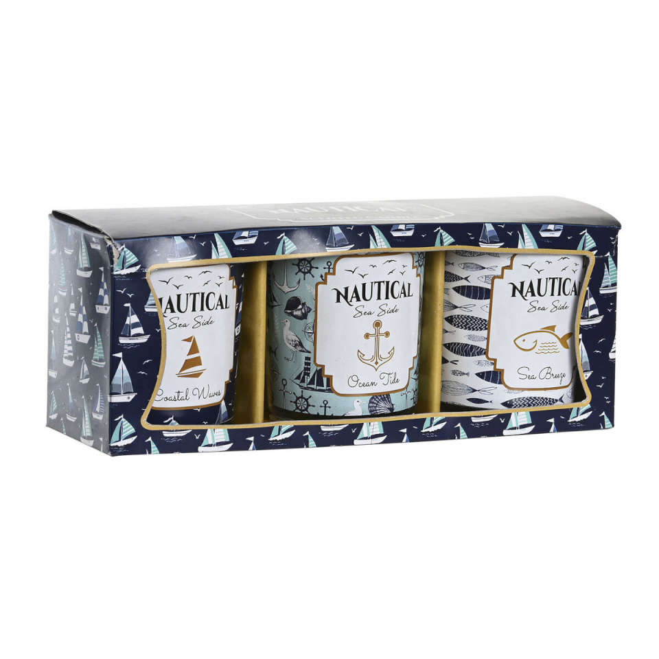 DKD Home Decor küünal sinine Vaha Kristall 17x5x6cm (3tk)