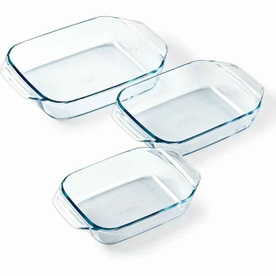 Pyrex ahjunõude komplekt läbipaistev 3tk