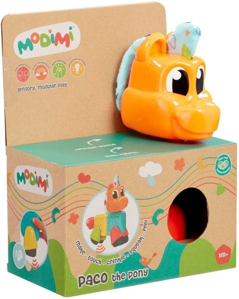Modimi arendav mänguasi Sensory Blocks, Horse, kollane