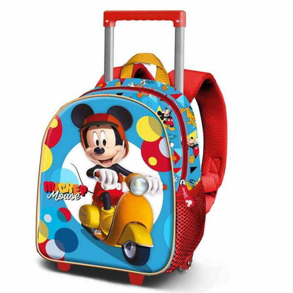 Disney ratastega 3D-seljakott Scooter sinine punane 26x13x34cm