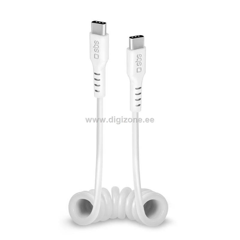 SBS laadimiskaabel Charging Data Cable, USB-C - USB-C, valge