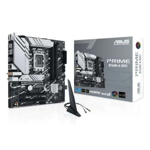 ASUS emaplaat PRIME B760M-A WIFI Intel LGA1700 DDR5 mATX, 90MB1EL0-M0EAY0
