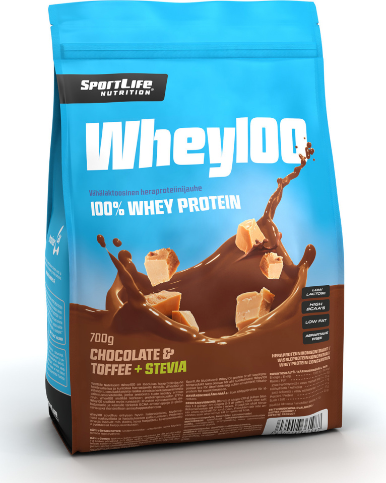 SportLife vadakuvalk Whey100 Stevia šokolaad-Toffee, 700g