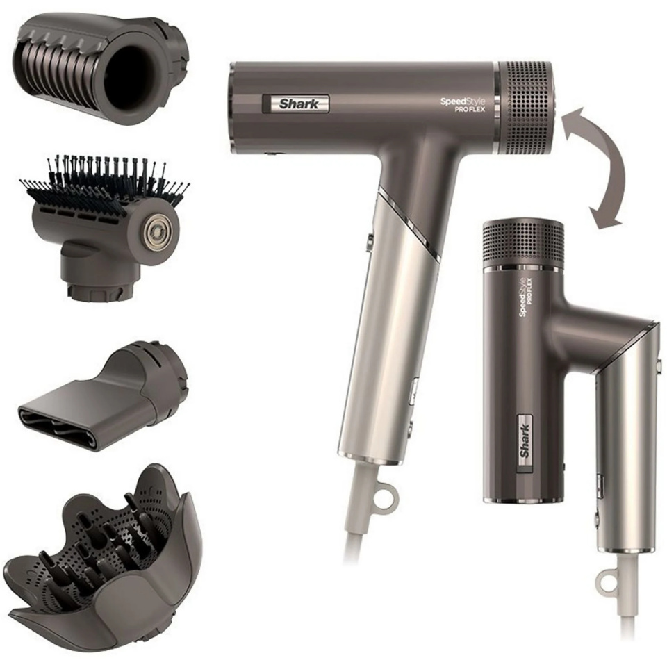 Shark föön SpeedStyle Pro Flex 4in1 Hair Dryer, hõbedane
