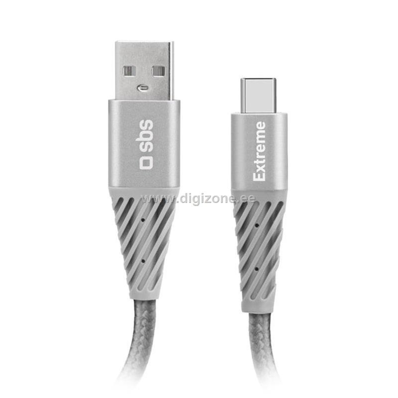 SBS laadimiskaabel Extreme Charging Cable, USB-A - USB-C, 1,5 m, hall