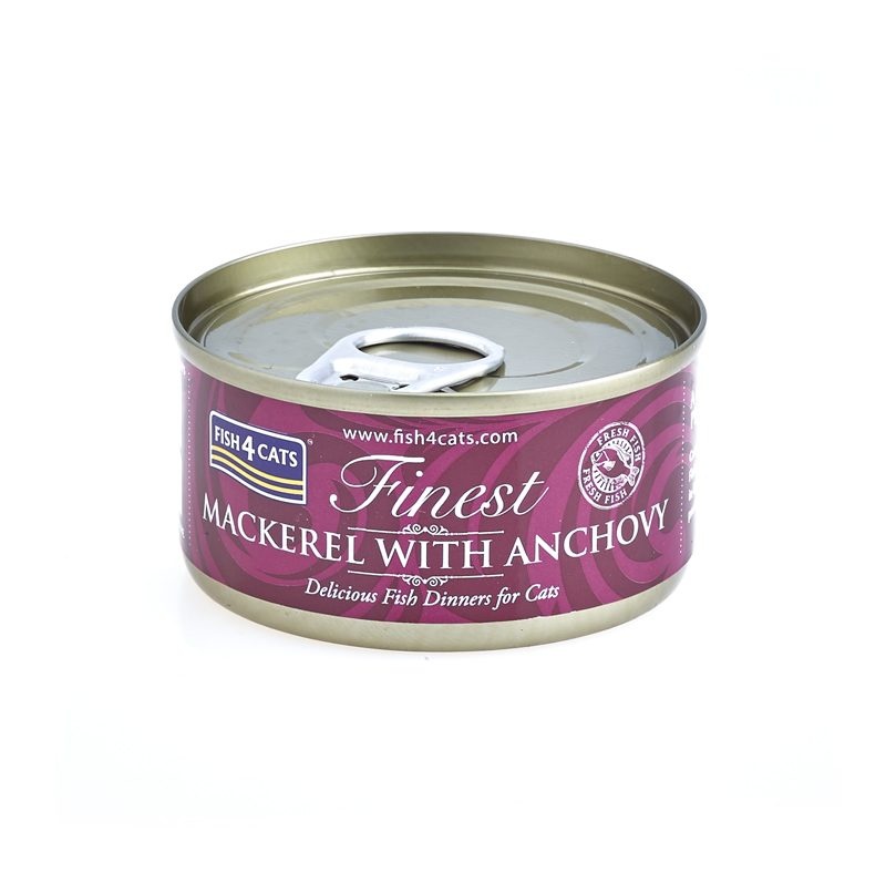 Fish4cats kassitoit Mackerel with Anchovy, 70g