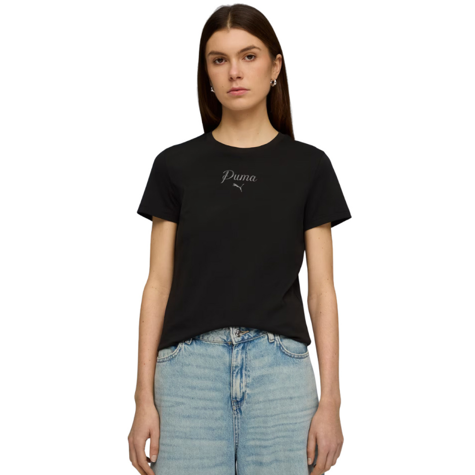 Puma T-särk naistele Ess Script Tee must 691760 01 suurus M