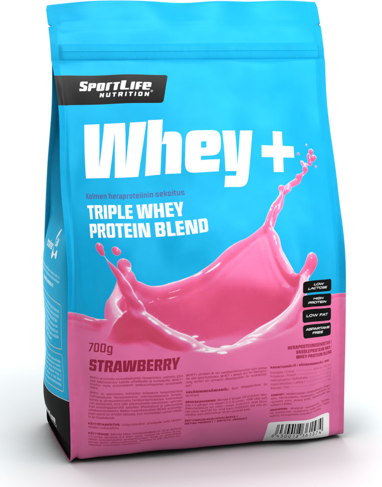 SportLife vadakuvalk Whey+ Strawberry, 700g