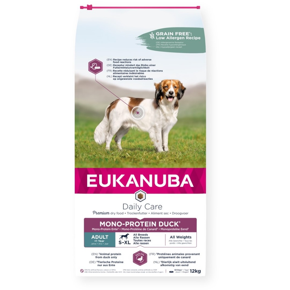 Eukanuba kuivtoit koerale Daily Care Mono-Protein Adult All Breed Duck, 12kg