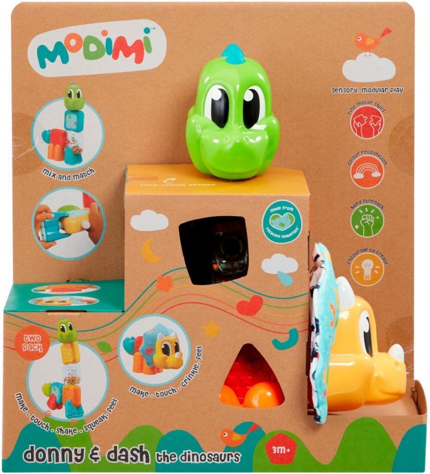 Modimi arendav mänguasi Sensory Blocks, Dinosaurus, roheline