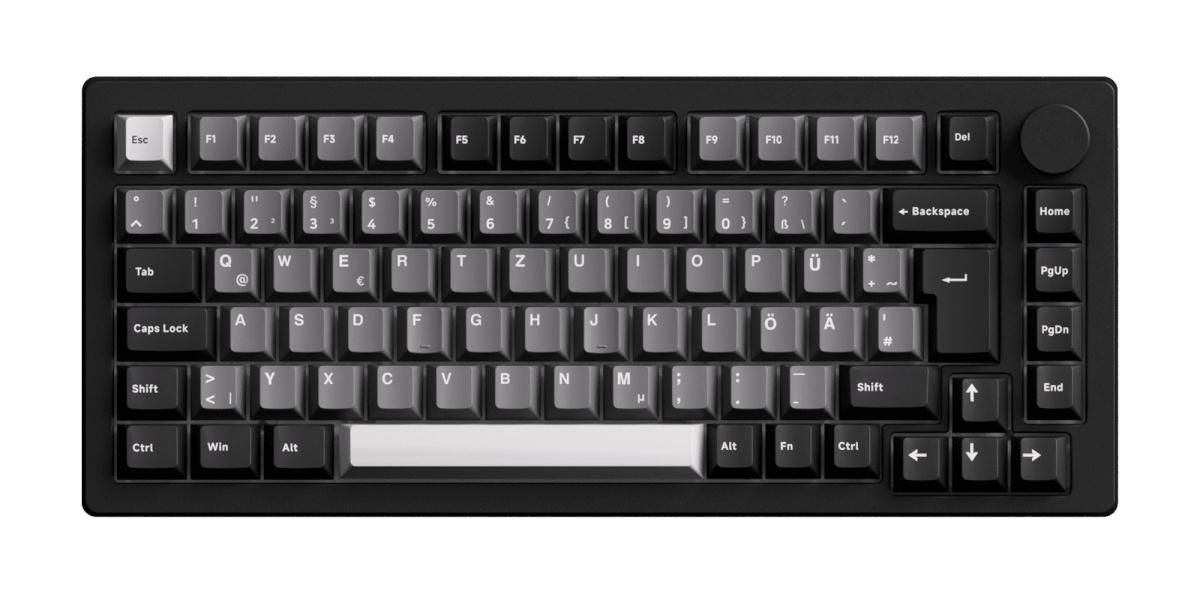 Akko mänguklaviatuur Akkogear Monsgeek M1 V5 VIA must ja hõbedane roosipuu