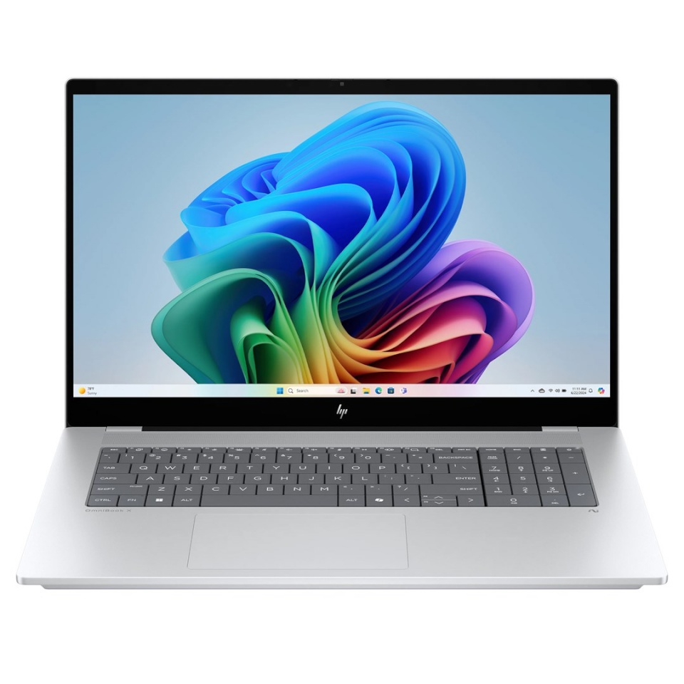 HP sülearvuti OmniBook X 17T-DD00-D4SD9 Ultra 7 256V 17.3"FullHD Touch 16GB RAM 512GB SSD BT BLKB Win11 Glaciar hõbedane REPACK 2Y