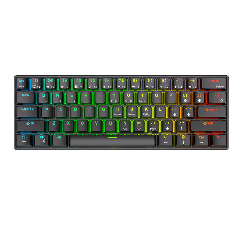 Royal Kludge klaviatuur Mechanical keyboard RK61 RGB, pruun switch (must)