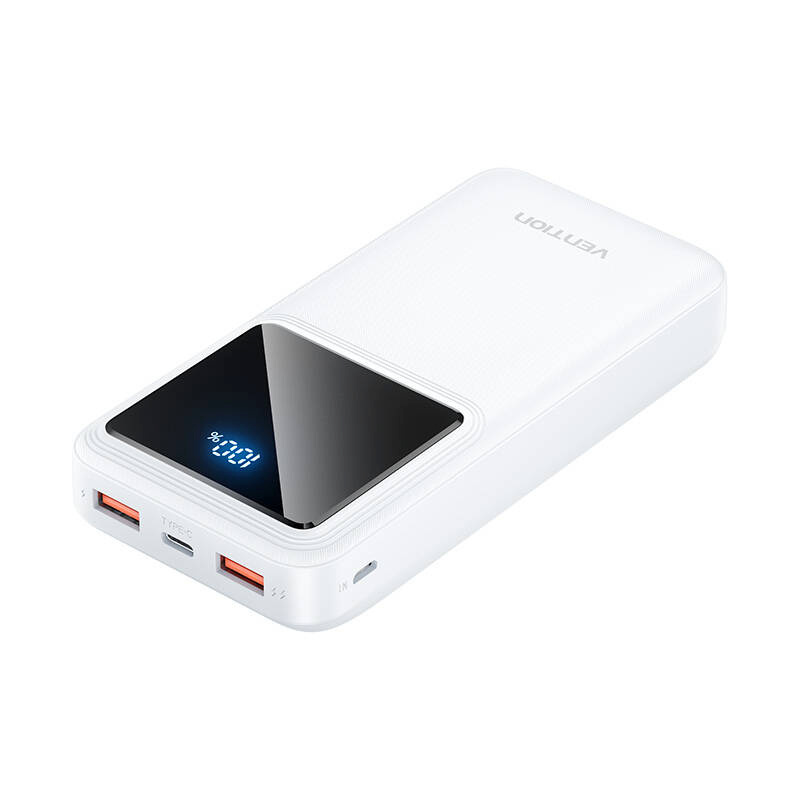 Vention akupank Powerbank, , FHLW0, 20000mAh, Micro-USB, USB-C, 2xUSB-A, 22.5W (valge)