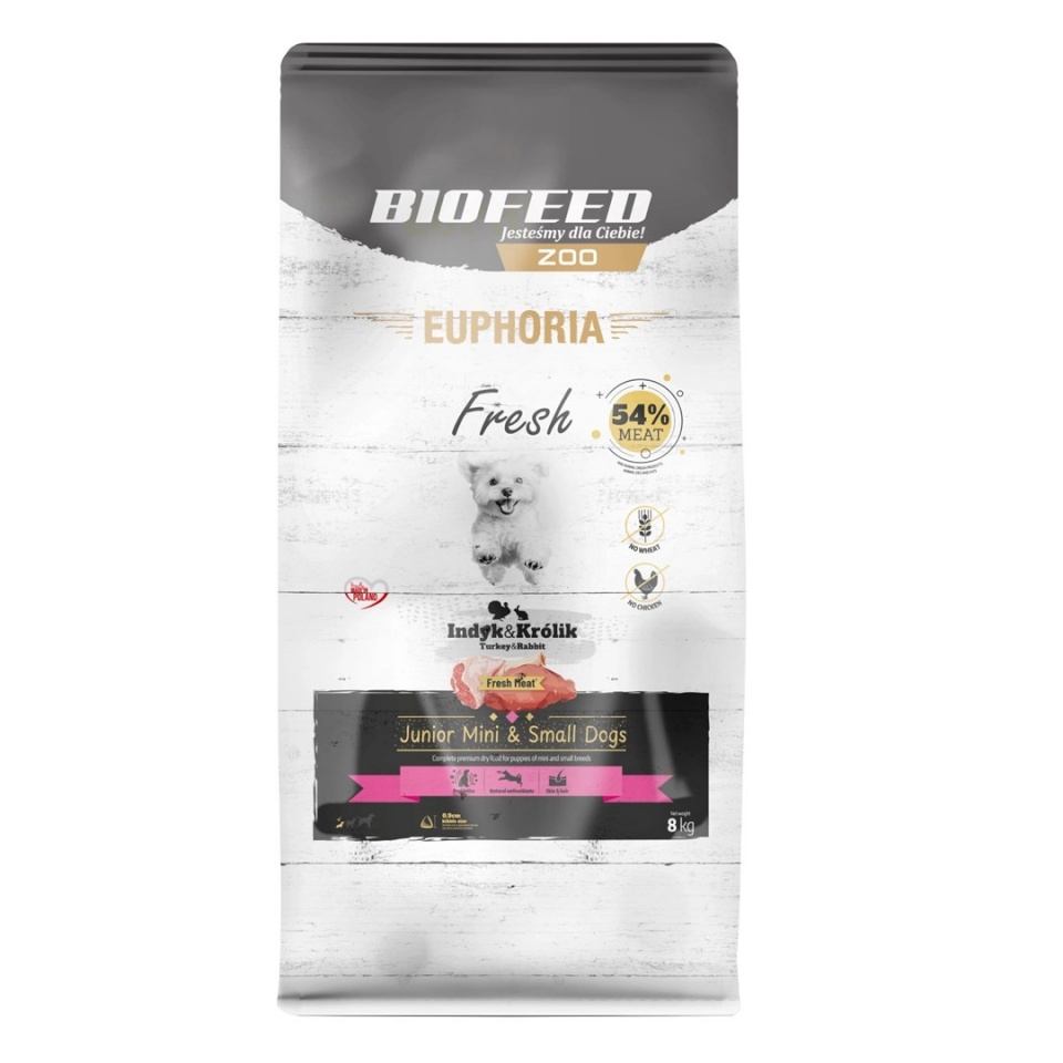 Biofeed kuivtoit koerale Euphoria Fresh Junior Mini & Small Turkey with Rabbit, 8kg