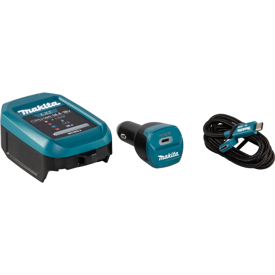 Makita akulaadija 1915U4-1 DC18SJ + ADP14 + USB-C Autoladegerät