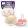 Philips Avent Ultra soft lutt, 0–6 kuud, 2 tk pakis, kollane/oranž, 80% taimsetest materjalidest