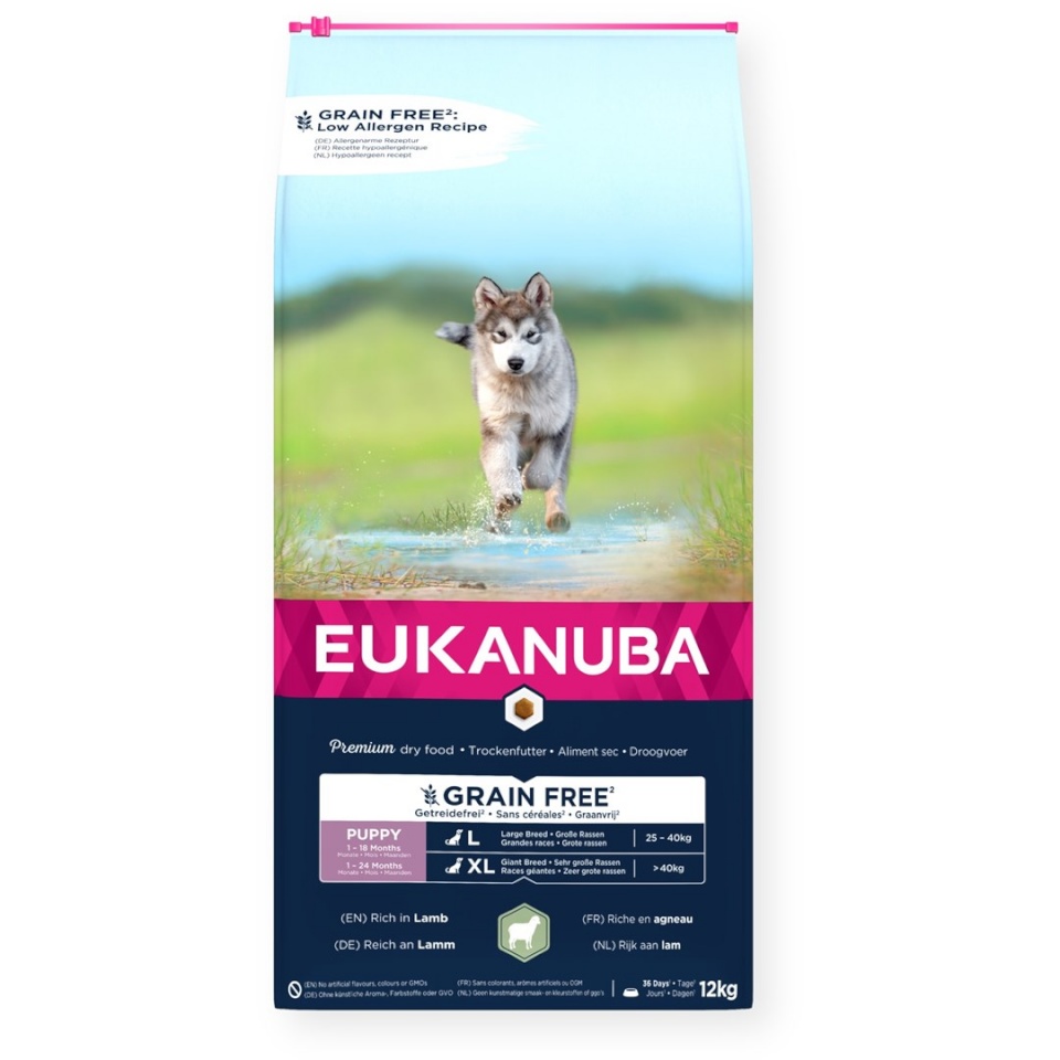 Eukanuba kuivtoit koerale Grain Free Puppy Large & Giant Lamb, 12kg
