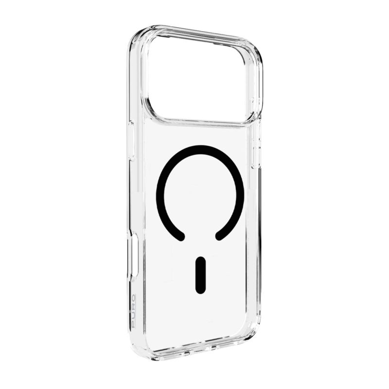 Puro Lite Mag Case Compatible with MagSafe for iPhone 17 Pro - Transparent with Black Ring must / iPhone 17 Pro