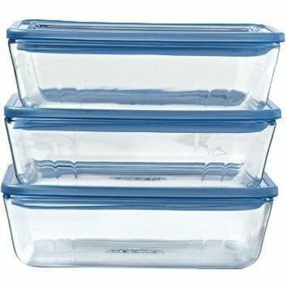 Pyrex toidukarpide komplekt sinine läbipaistev 2,6 L 3 Tükid, osad
