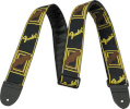 Fender 2" monogrammiga rihm, must/kollane/pruun