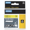 Dymo etiketiprinteri etiketid Rhino Flexible Nylon Tape 12 mm x 3,5 m must to kollane