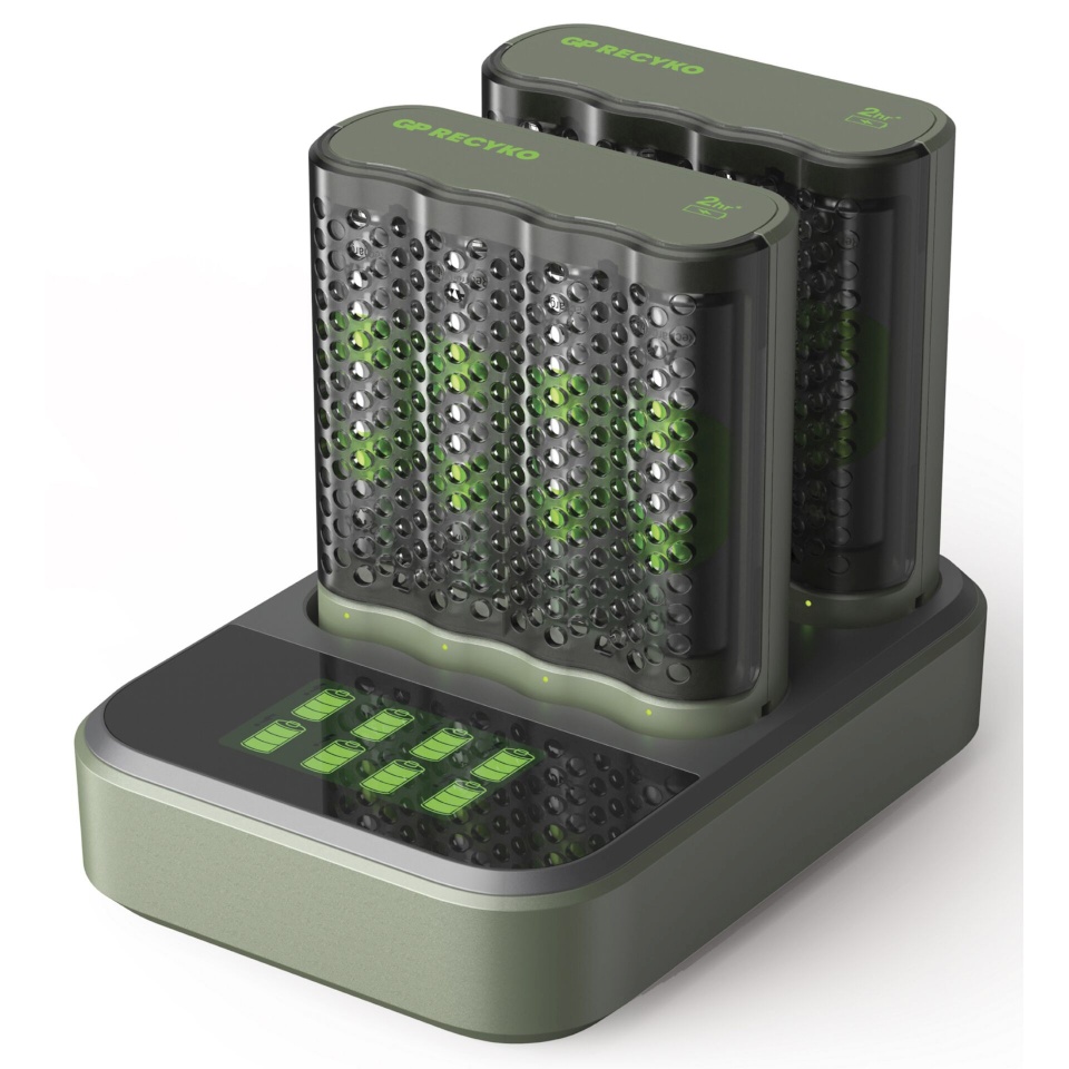 GP Batteries laadija ReCyko M452 8-fach LCD-Modell Docking St. + 4x AA NiMh 2600mAh