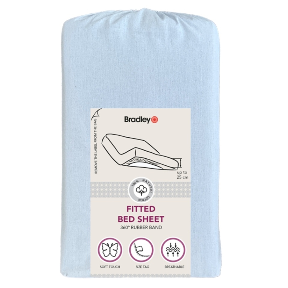 Bradley voodilina kummiga, 140 x 200 x 25 cm, tekstiilist kotis, sinine