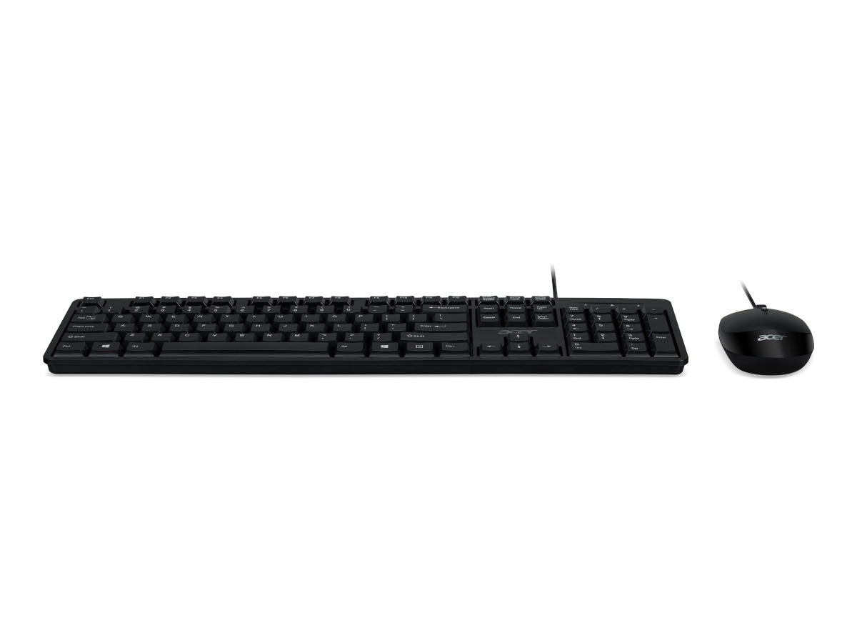 Acer klaviatuur Combo 100, AKW900 + AMW920 Keyboard and Mouse Set Wired Mouse included (US) International must Retail Pack