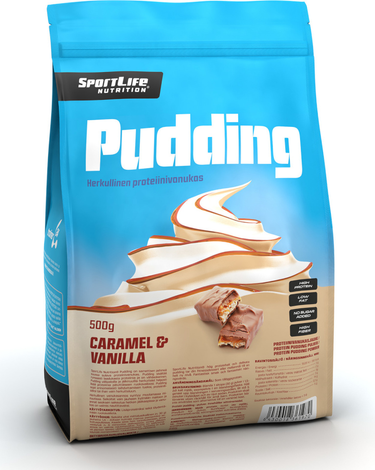 SportLife valgupudingu pulber Pudding Vanilja-Karamelli, 500g