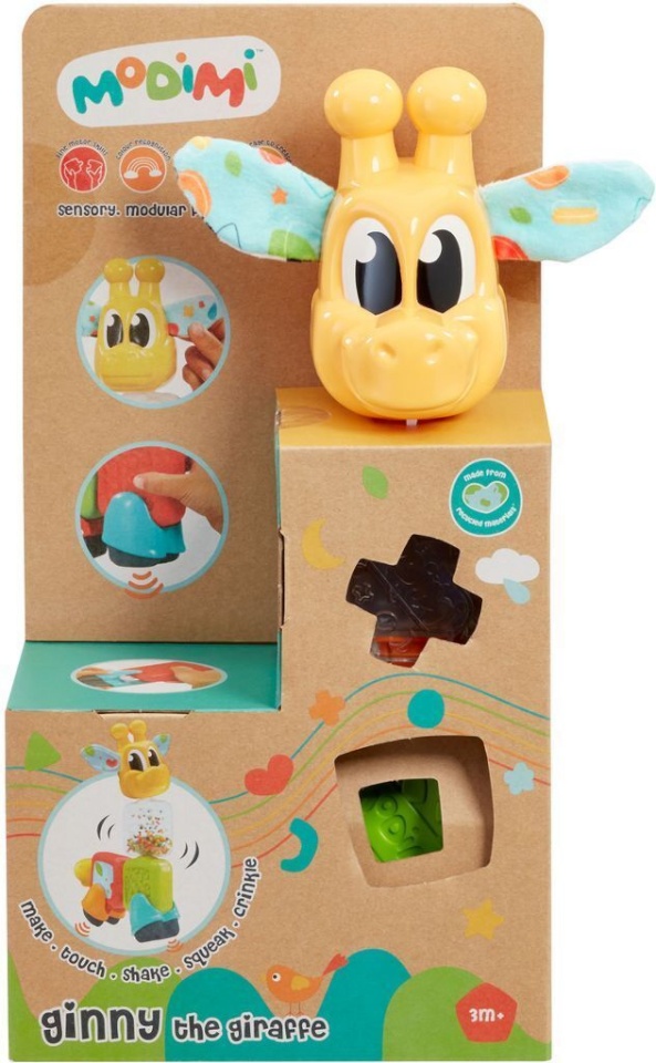 Modimi arendav mänguasi Sensory Blocks, Giraffe, kollane