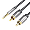 Vention audiokaabel 2xRCA cable (Cinch) jack to 3.5mm Vention BCFBD 0.5m (must)