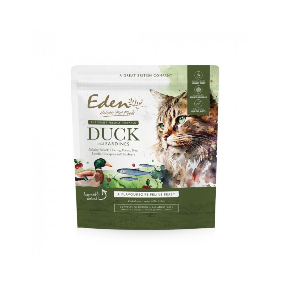 Eden kuivtoit kassile Duck & Sardine, 1,5kg