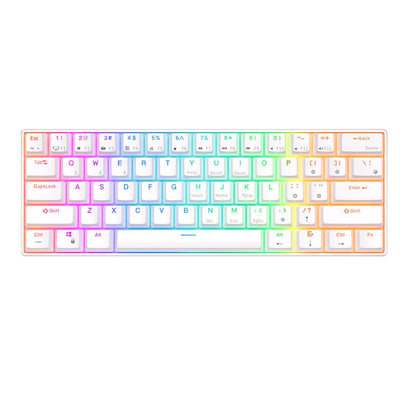 Royal Kludge klaviatuur Mechanical keyboard RK61 RGB, pruun switch (valge)