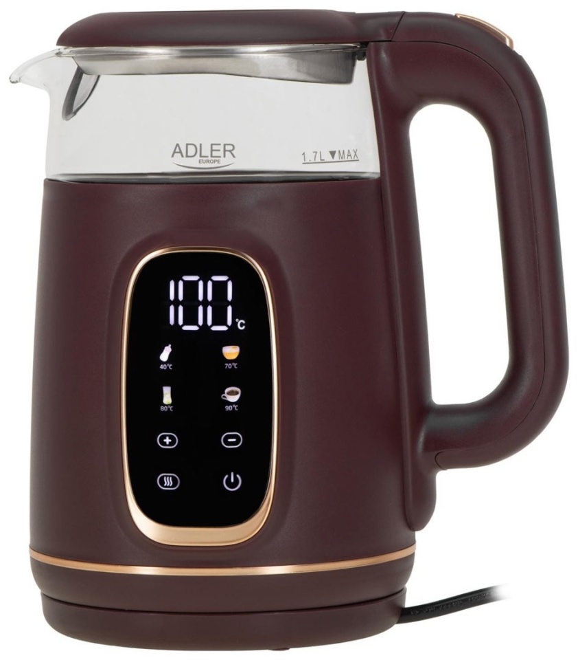 Adler veekeetja AD 1305 Electric Kettle, 1,7L, tumepunane 